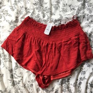 Red flowy shorts new with tags